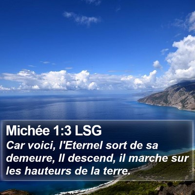 Michée 1:3 LSG Bible Verse Image