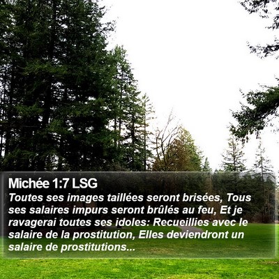 Michée 1:7 LSG Bible Verse Image