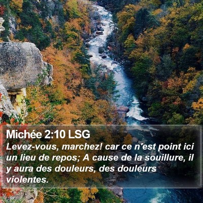 Michée 2:10 LSG Bible Verse Image