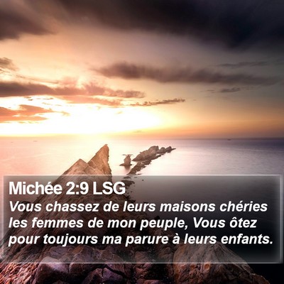 Michée 2:9 LSG Bible Verse Image