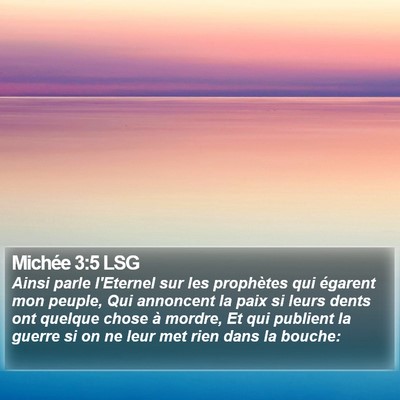 Michée 3:5 LSG Bible Verse Image