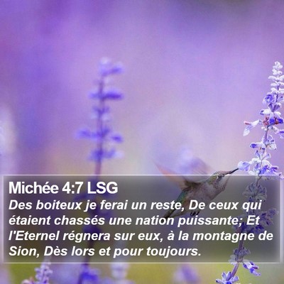 Michée 4:7 LSG Bible Verse Image