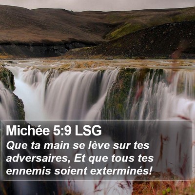 Michée 5:9 LSG Bible Verse Image