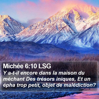 Michée 6:10 LSG Bible Verse Image