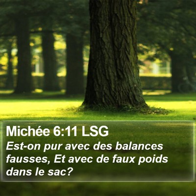 Michée 6:11 LSG Bible Verse Image