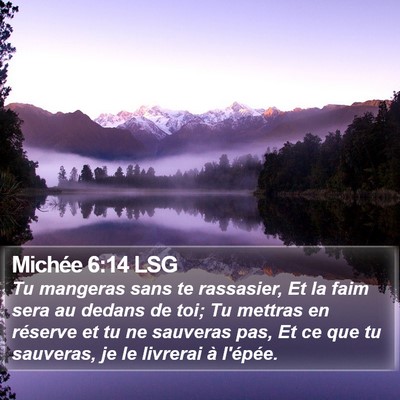 Michée 6:14 LSG Bible Verse Image