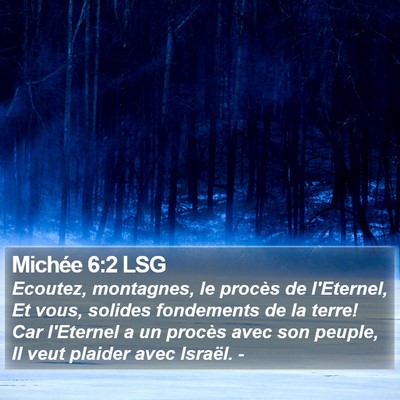 Michée 6:2 LSG Bible Verse Image