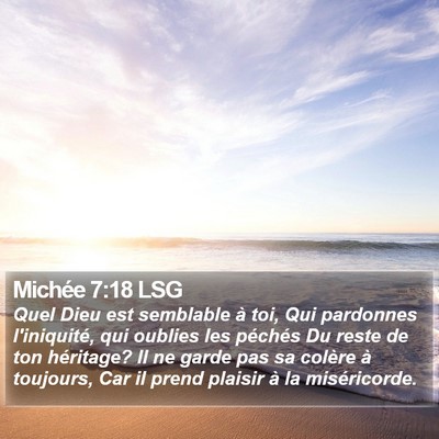 Michée 7:18 LSG Bible Verse Image