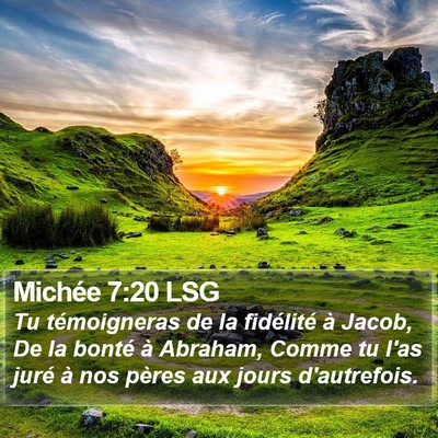 Michée 7:20 LSG Bible Verse Image
