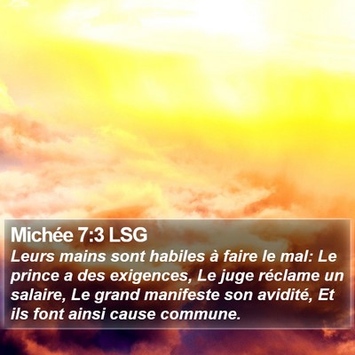 Michée 7:3 LSG Bible Verse Image