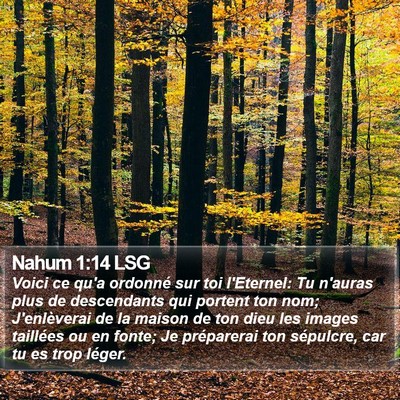 Nahum 1:14 LSG Bible Verse Image