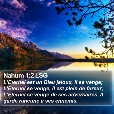 Nahum 1:2 LSG Bible Verse Image