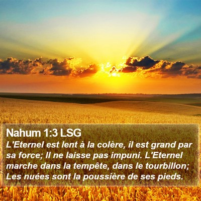Nahum 1:3 LSG Bible Verse Image