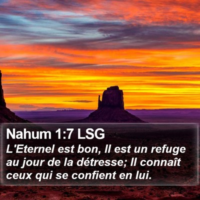 Nahum 1:7 LSG Bible Verse Image