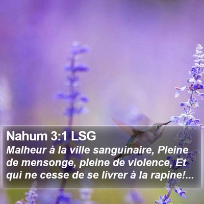 Nahum 3:1 LSG Bible Verse Image