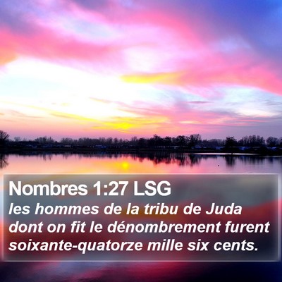 Nombres 1:27 LSG Bible Verse Image