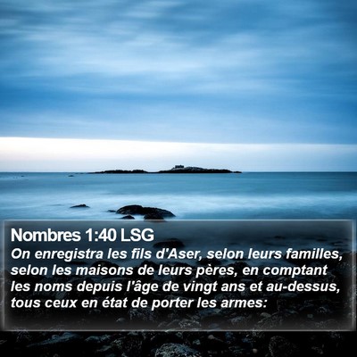 Nombres 1:40 LSG Bible Verse Image