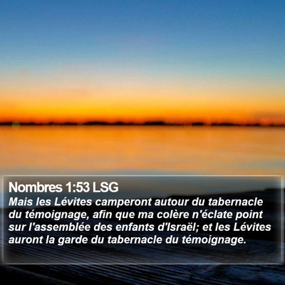 Nombres 1:53 LSG Bible Verse Image