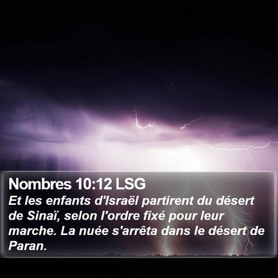 Nombres 10:12 LSG Bible Verse Image