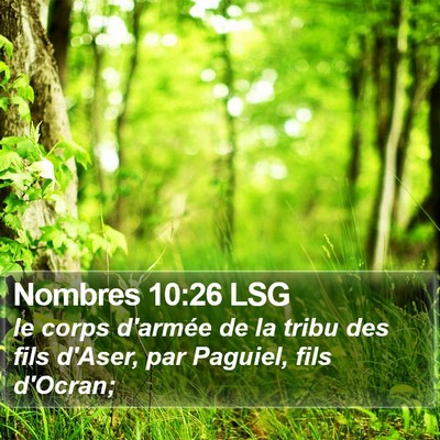 Nombres 10:26 LSG Bible Verse Image