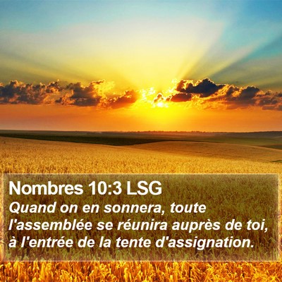 Nombres 10:3 LSG Bible Verse Image