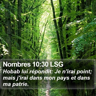 Nombres 10:30 LSG Bible Verse Image