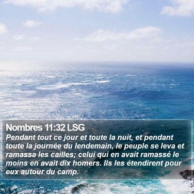 Nombres 11:32 LSG Bible Verse Image