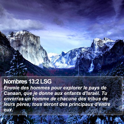 Nombres 13:2 LSG Bible Verse Image