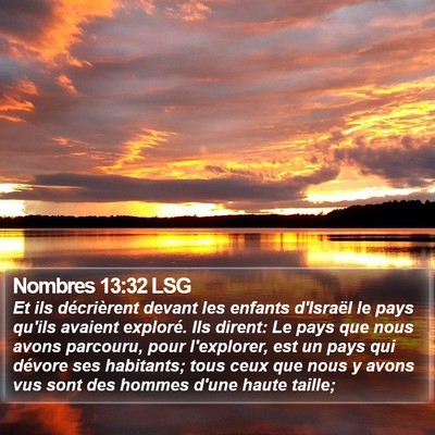 Nombres 13:32 LSG Bible Verse Image