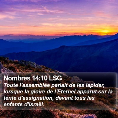 Nombres 14:10 LSG Bible Verse Image