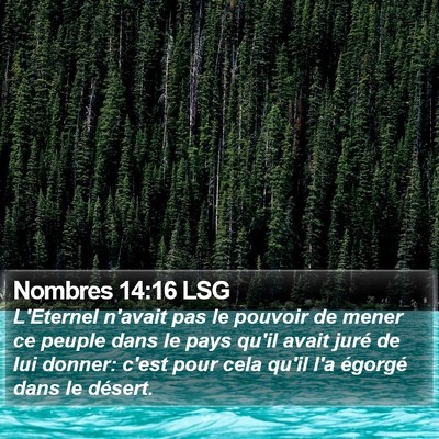 Nombres 14:16 LSG Bible Verse Image
