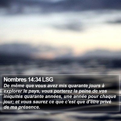 Nombres 14:34 LSG Bible Verse Image