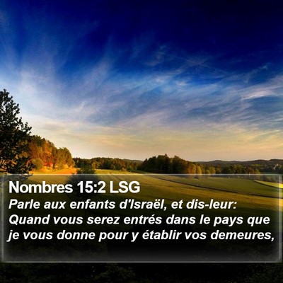 Nombres 15:2 LSG Bible Verse Image