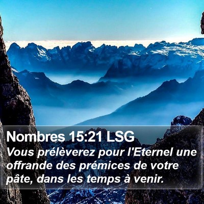 Nombres 15:21 LSG Bible Verse Image