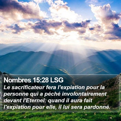 Nombres 15:28 LSG Bible Verse Image