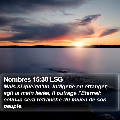 Nombres 15:30 LSG Bible Verse Image