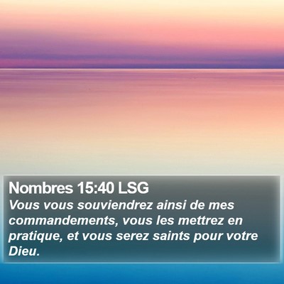 Nombres 15:40 LSG Bible Verse Image