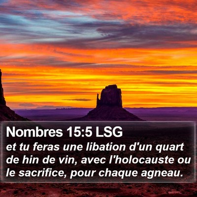 Nombres 15:5 LSG Bible Verse Image