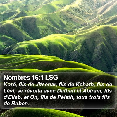 Nombres 16:1 LSG Bible Verse Image