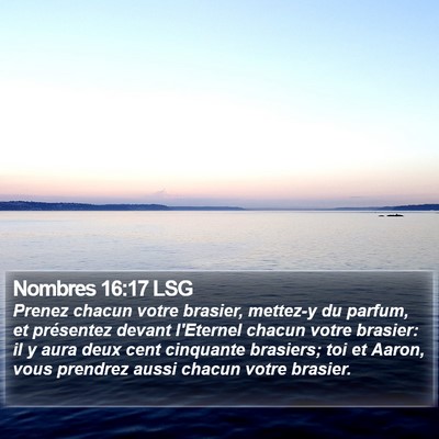 Nombres 16:17 LSG Bible Verse Image