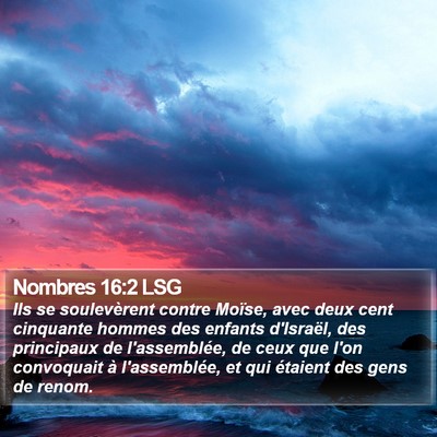 Nombres 16:2 LSG Bible Verse Image