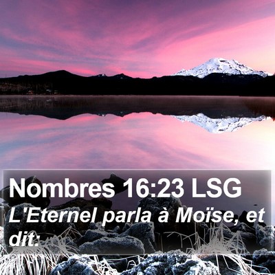Nombres 16:23 LSG Bible Verse Image