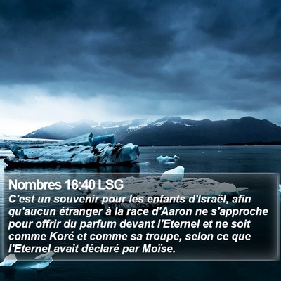 Nombres 16:40 LSG Bible Verse Image