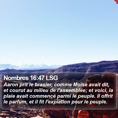 Nombres 16:47 LSG Bible Verse Image