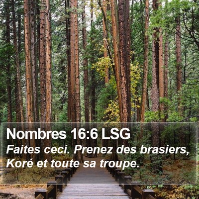 Nombres 16:6 LSG Bible Verse Image