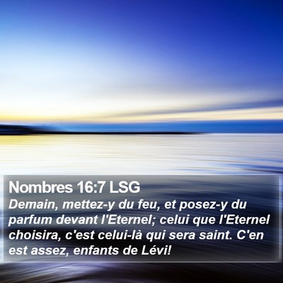 Nombres 16:7 LSG Bible Verse Image