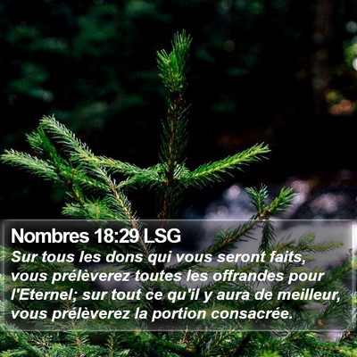 Nombres 18:29 LSG Bible Verse Image
