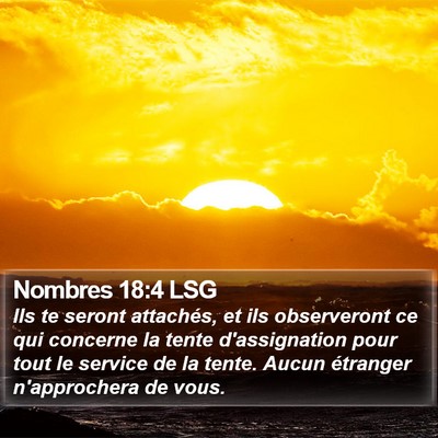 Nombres 18:4 LSG Bible Verse Image