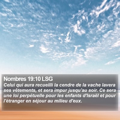 Nombres 19:10 LSG Bible Verse Image