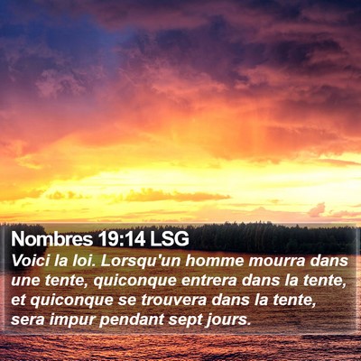 Nombres 19:14 LSG Bible Verse Image